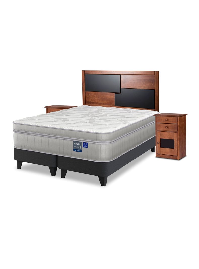 Cama Europea Paradise 2 Plazas Box Base Dividida + Set Colonia-0