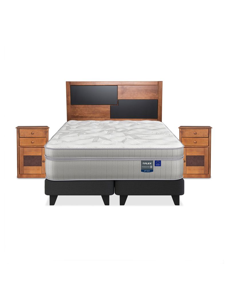 Cama Europea Paradise 2 Plazas Box Base Dividida + Set Colonia-2