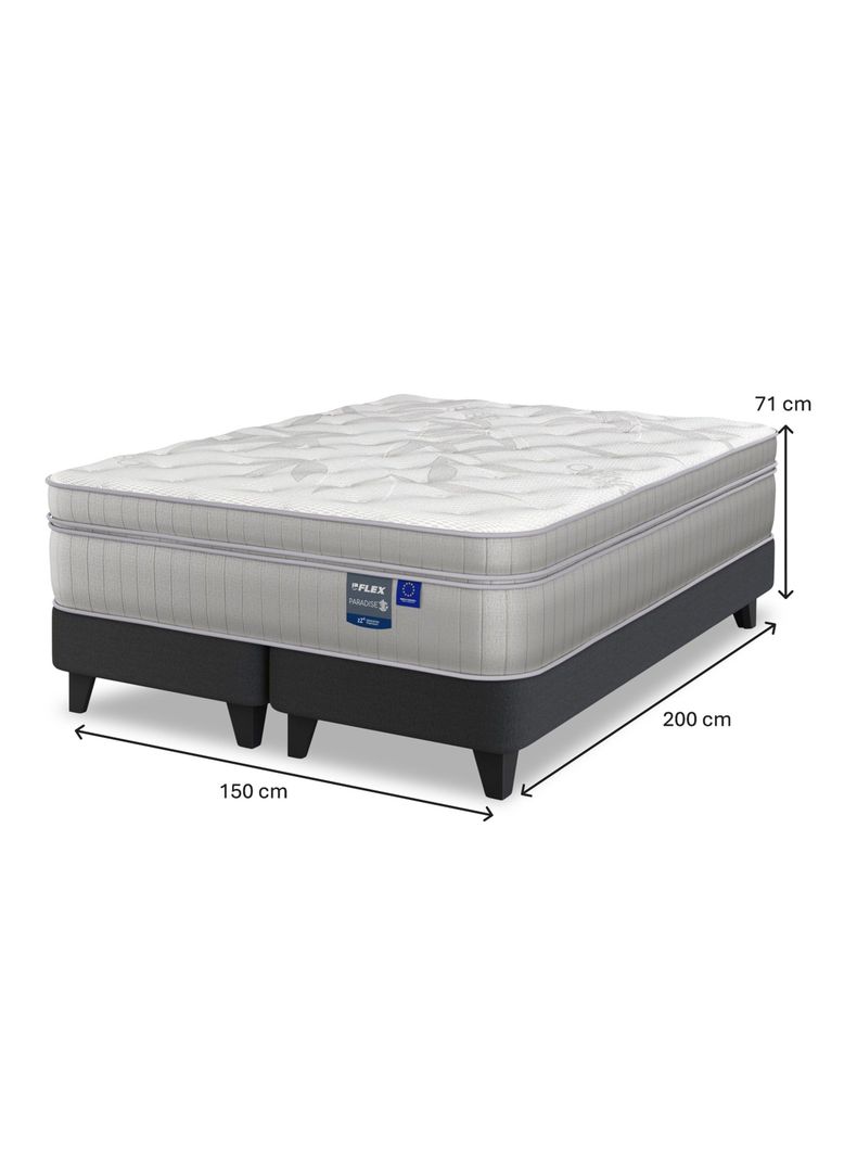 Cama Europea Paradise 2 Plazas Box Base Dividida-1