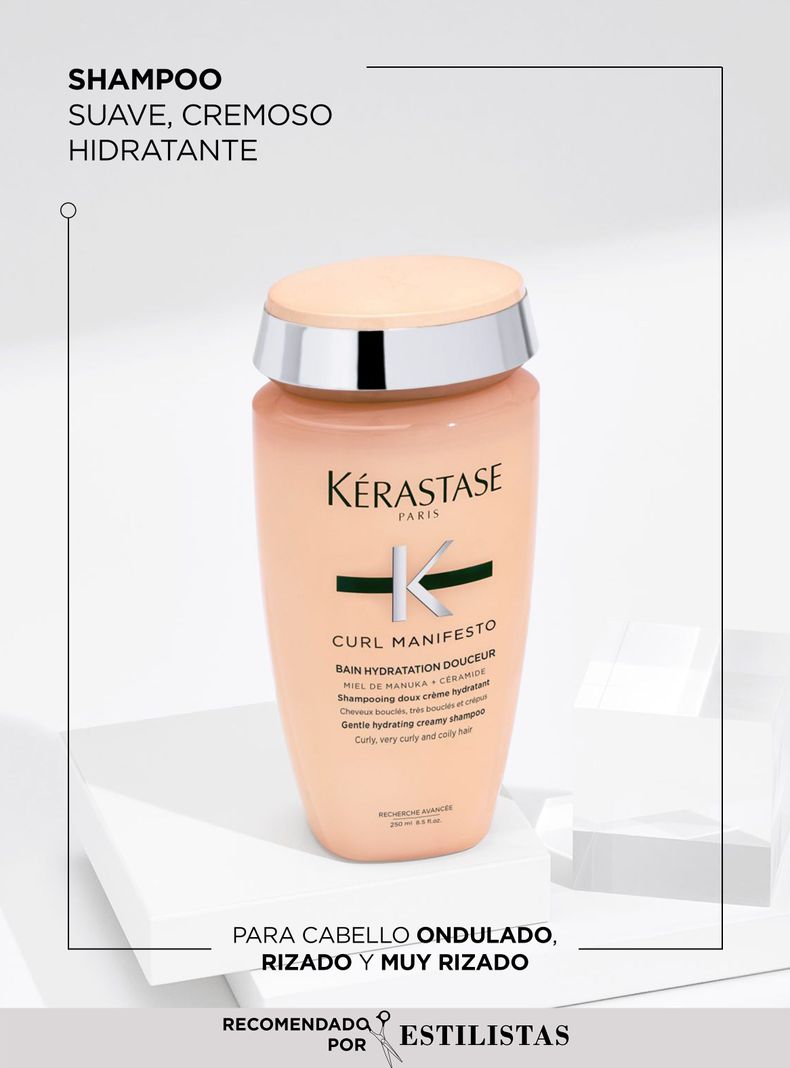 Shampoo Hidratante Cabello Rizado Bain Hydratation Douceur Curl Manifesto 250ml-1