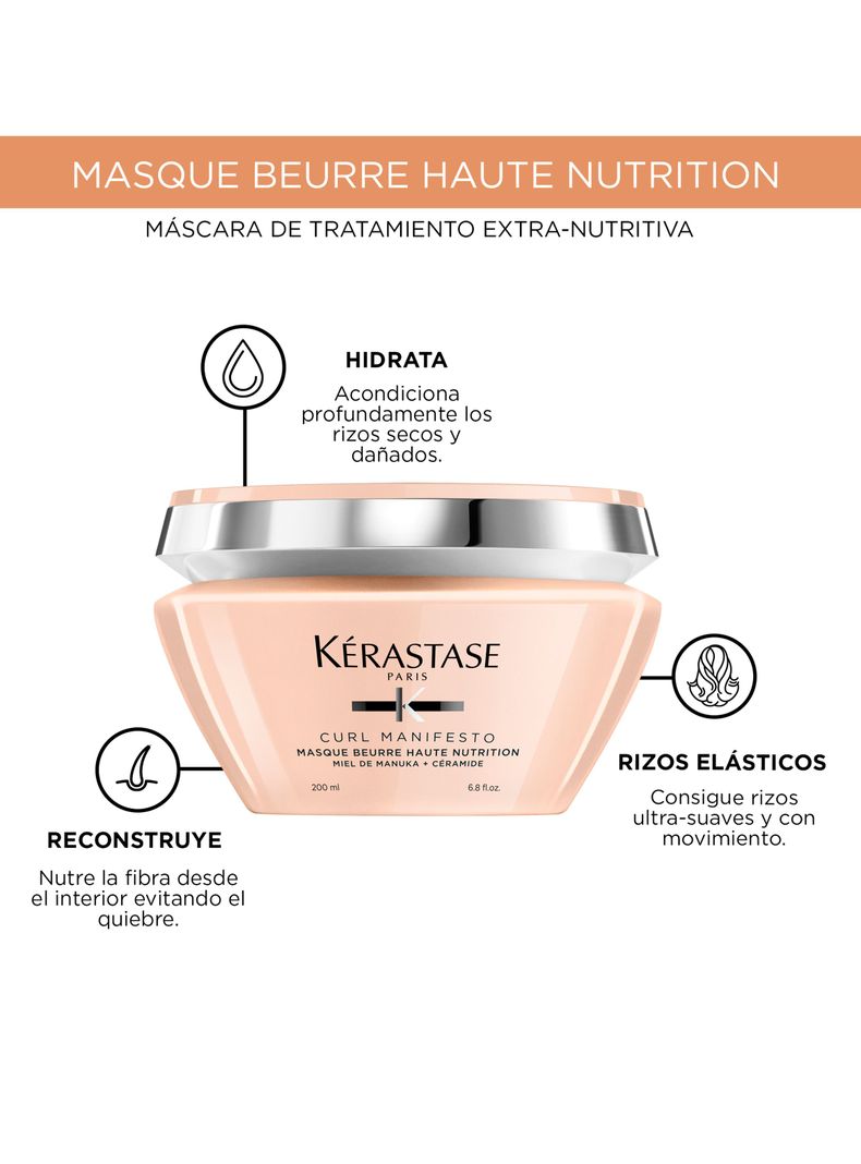 Máscara Nutrición Cabello Rizado Masque Beurre Haute Nutrition Curl Manifesto 200ml-3