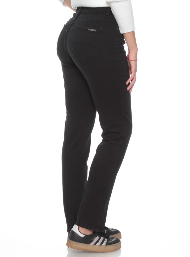 Jeans Slim Tiro Alto Pretina Básico con Botón-1
