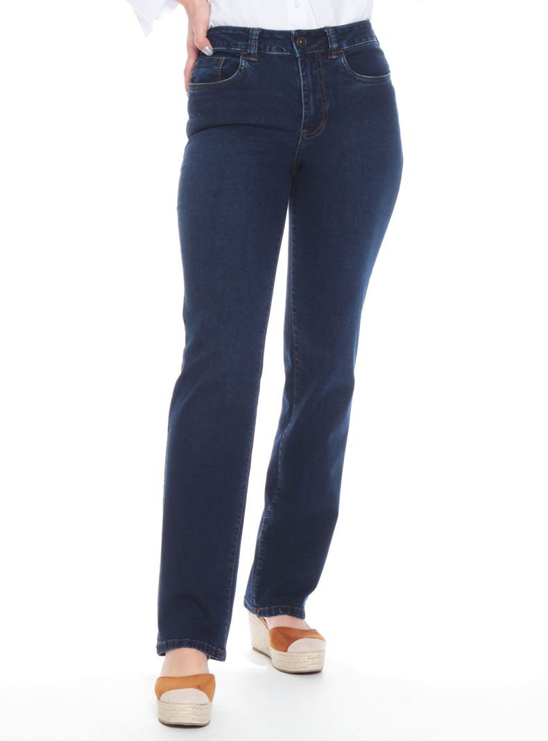 Jeans Recto Tiro Alto con 1 Botón Push In Push Up-0