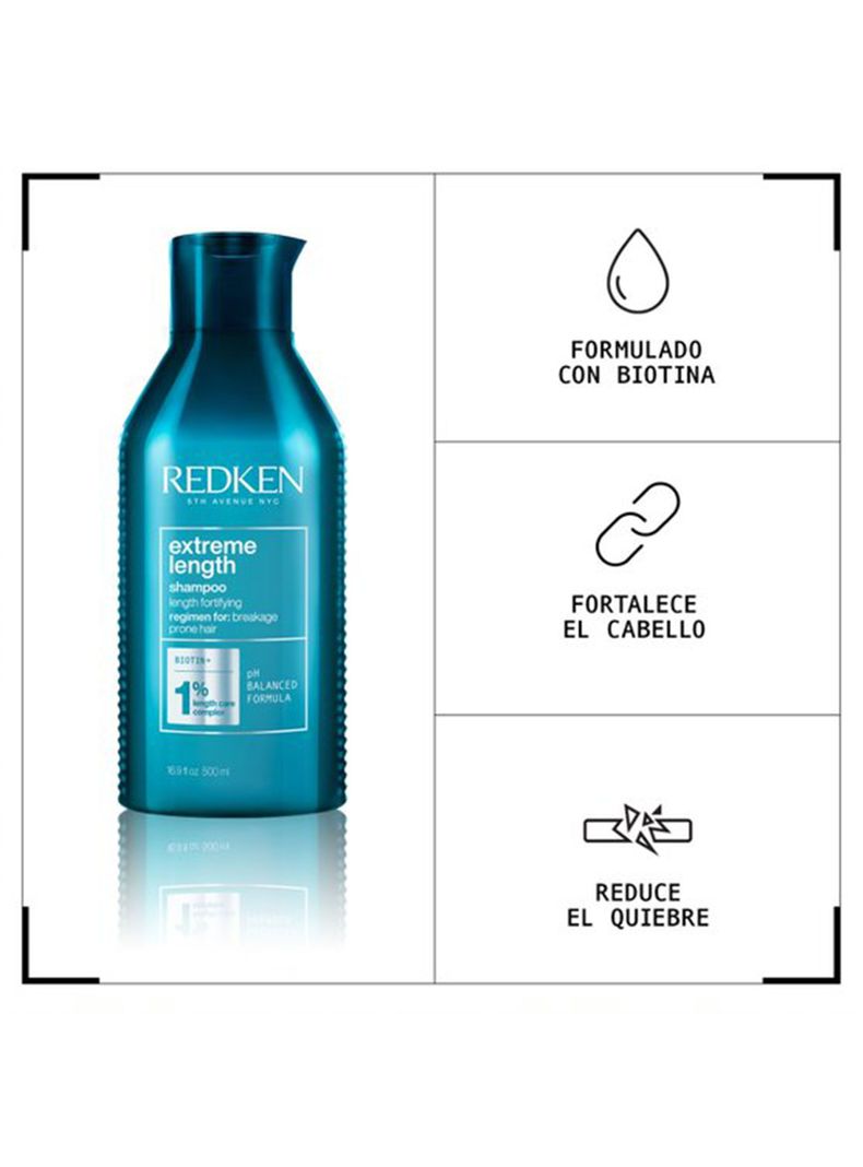 Shampoo XL Fortalecedor de largos Cabello Quebradizo Extreme Length 500ml-2