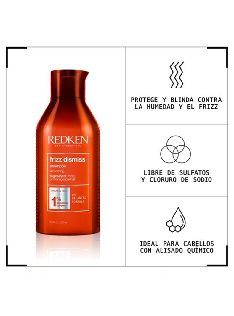 Shampoo XL sin sulfatos Frizz Dismiss Anti Frizz 500ml-1