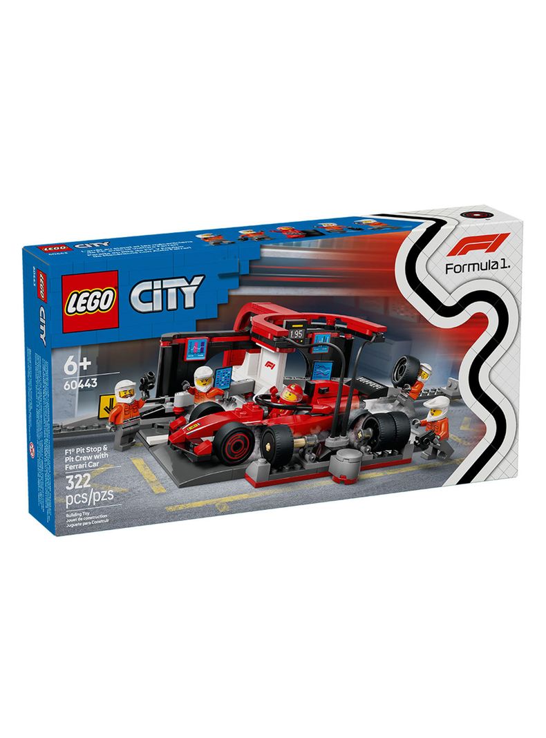 Lego Parada Pits de F1 y Equipo de Mecánicos Auto Ferrari