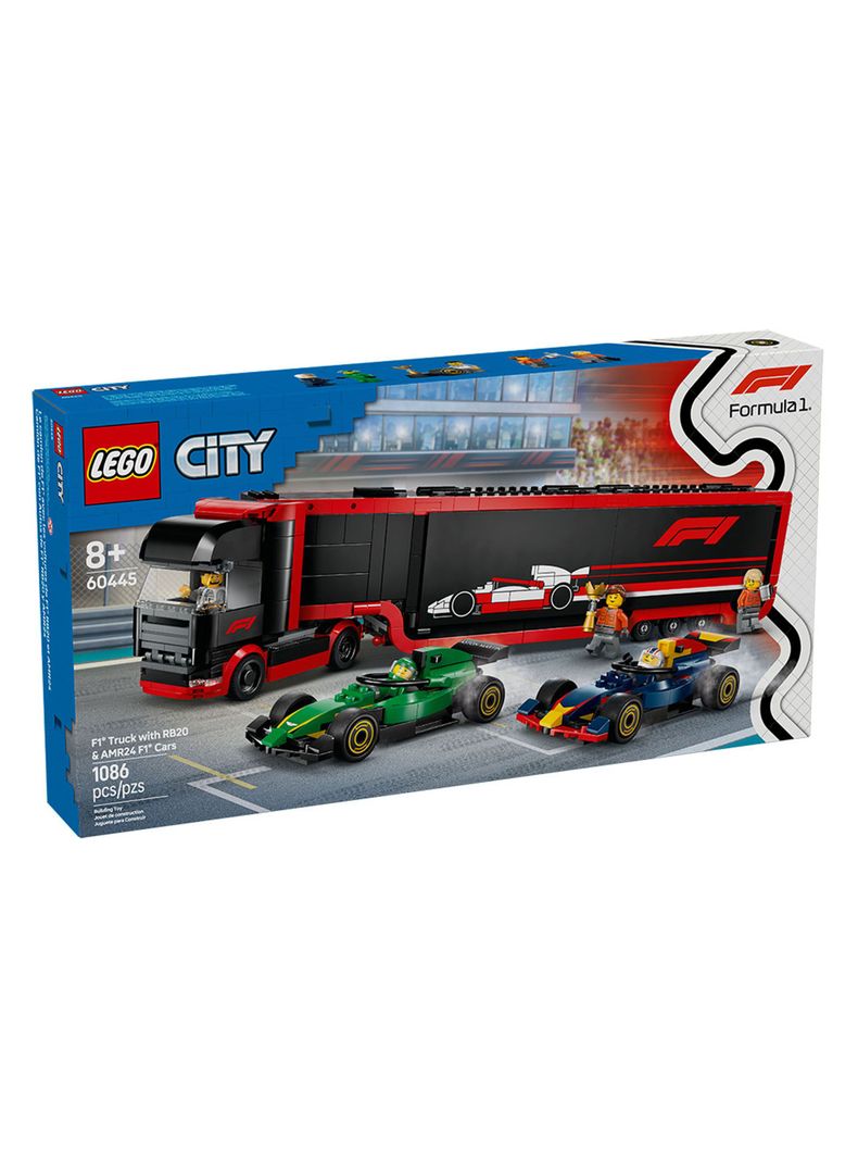 Lego Camión de F1 con Autos de F1 RB20 y AMR24-0