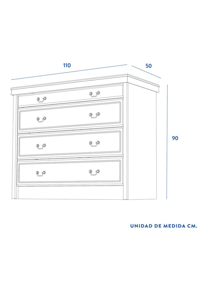 Cómoda 4 Cajones Tamesis 110 x 90 x 50 cm-1