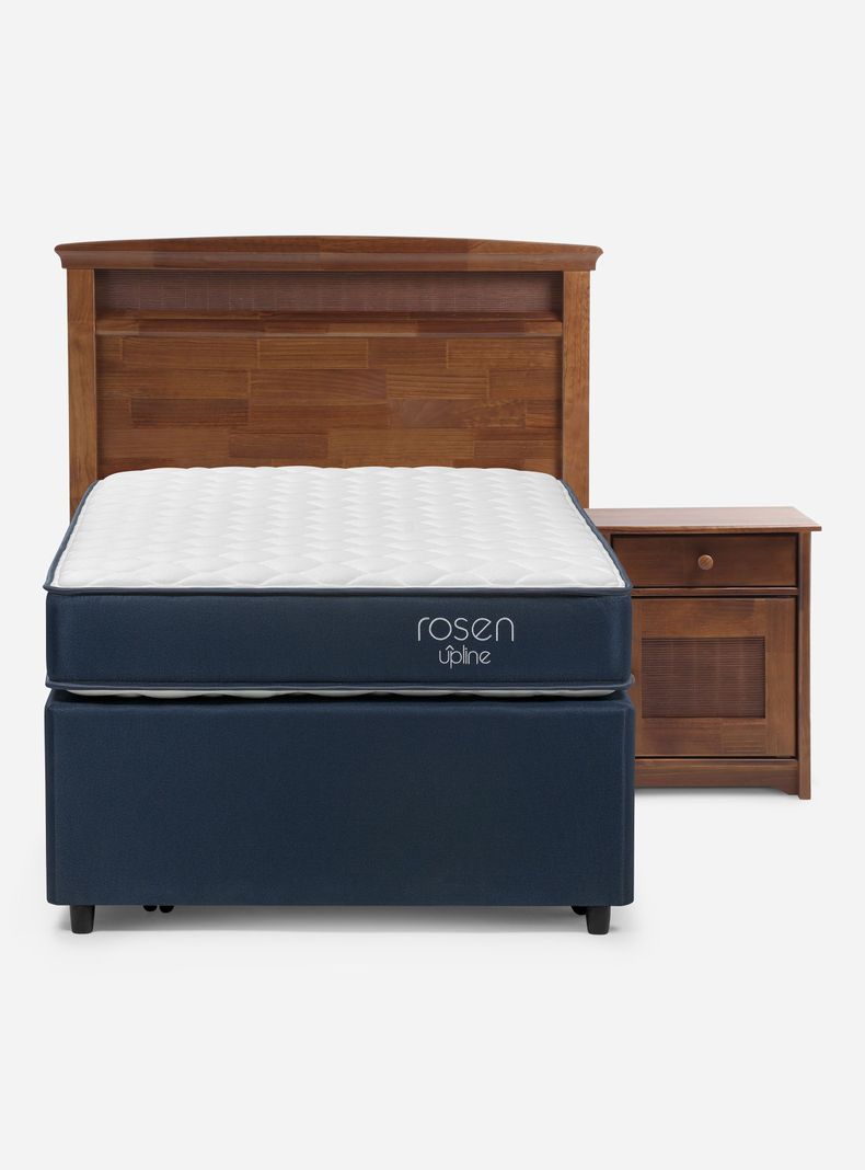Diván Cama Upline 1.5 Plazas + Respaldo + Velador-1